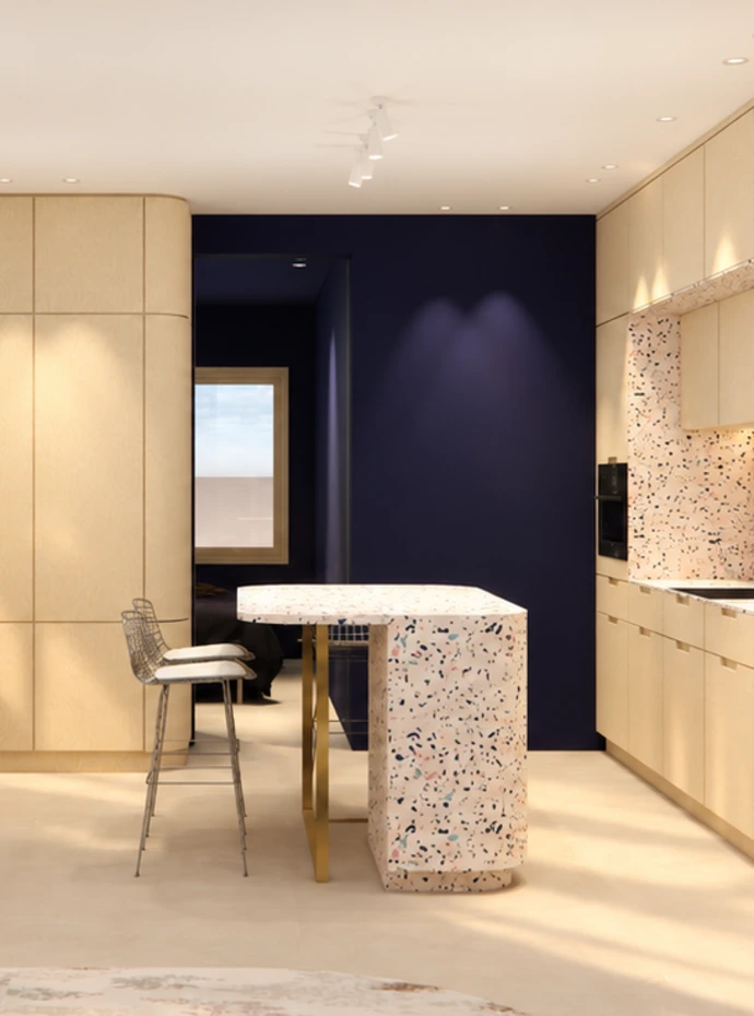 Aménagement intérieur d’un studio de 40 m² à Malmedy